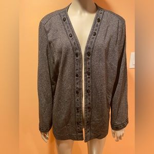 Alfred Dunner Blazer, Color-Grey, Size-2X